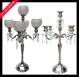 Bougeoir à 5 bras personnalisable Centre de table Candélabre en cristal Bougeoir décoratif pour mariage et maison - Product Image 5