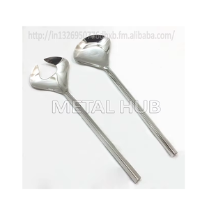 Ensemble de couverts à salade en acier inoxydable au design classique couverts en métal durable avec des caractéristiques écologiques pour les cadeaux d'occasion - Product Image 6