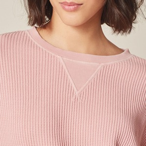 เสื้อสเวตเตอร์ลำลองแขนยาวสำหรับผู้หญิงเสื้อสเวตเชิ้ตลำลองผ้าฝ้ายสีทึบออกแบบได้ตามต้องการสำหรับ2026 - Product Image 2