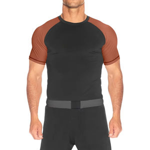 Protège-rashguards à grappin MMA BJJ à compression entièrement sublimée pour hommes-Protège-rash à manches courtes pour adultes - Product Image 1