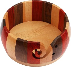 Premium Mangowood Yarn Holder Handmade Fashion Portable Smooth Wooden <b>Bowl</b> for <b>Knitting</b> Crochet Durable Sewing Accessory - Product Image 1