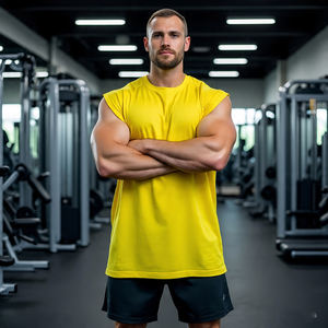 Camiseta de malla personalizada para hombre, camiseta para correr, camisetas sin mangas atléticas de ajuste muscular para hombre, chaleco de entrenamiento para gimnasio, camiseta de malla para niños - Product Image 3