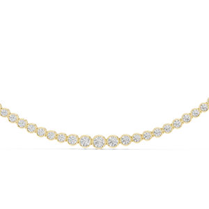 Collar de Boda de Oro Amarillo de 14K con Diamante Redondo Cultivado en Laboratorio para Mujer, Lujoso, Certificado, Regalo de Aniversario Nupcial, Elegante - Product Image 1