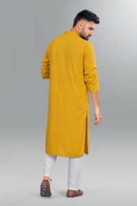 Pijama de Rayon Chikan Work Kurta para hombre, suministro de fábrica al por mayor, disponible a precio mayorista desde India - Product Image 6