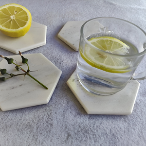 Posavasos de lujo personalizables de mármol blanco, alfombrillas/almohadillas cuadradas de cerámica de 10cm Premium, ¡pida ahora! - Product Image 1