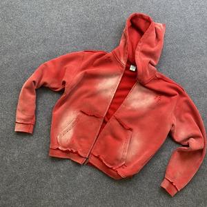 Fabricants de vêtements pour hommes en gros, sweat-shirt à capuche oversize décontracté à épaules tombantes, délavé au soleil, personnalisé - Product Image 4