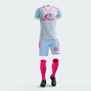 Ensemble d'uniformes de football imprimés confortables, respirants et anti-humidité, haute qualité, manches courtes, séchage rapide, nom d'équipe personnalisé sur le devant - Product Image 2