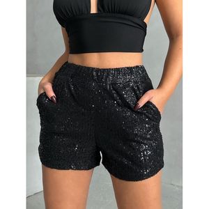 Shorts de soirée noirs à sequins Topshow - Vente en gros - Product Image 2