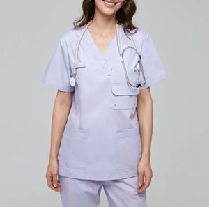 Nouvelle robe été uniforme dames gommage costume conception solide gommage ensembles soins infirmiers gommage uniformes ensembles - Product Image 4