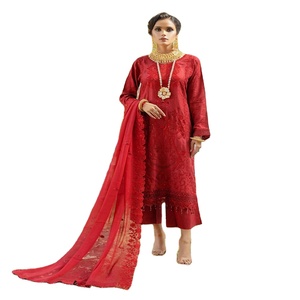 MI Creation Brand Mujer Casual Viscosa 3 piezas Salwar Kameez Costura personalizada Disponible Vestidos musulmanes Bunai Heavy - Product Image 1