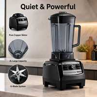 Blender commercial haute vitesse 2L 1400W, blender professionnel robuste pour smoothies et glace pilée