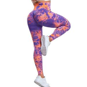 Wholesale Seamless Tie Dye Peach Hip Scrunch <b>Butt</b> <b>Lifting</b> <b>Leggings</b> Women Fitness High Elastic Skin Friendly Sports Yoga Pants - Product Image 4
