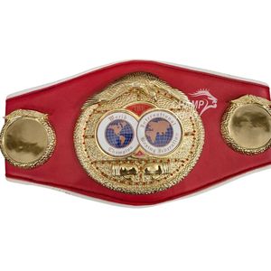 Custom Boxing Championship <b>Belt</b> With <b>Red</b> Leather Strap And Gold Plated Plate - Product Image 2