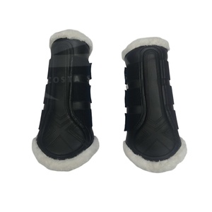 Bottes de brossage pour chevaux, équestres, blanches, doublure en fourrure douce, logo personnalisable, lot de deux pièces, équipement équestre, botte de brossage pour chevaux - Product Image 1