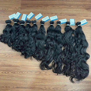 Extensiones de cabello humano ondulado natural Paquetes de cabello liso alineados con cutícula Cabello crudo ondulado doble dibujado de Vietnam - Product Image 3