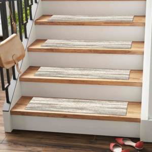 Tapis imprimé : motif ethnique moderne beige et gris, lavable en machine, Gobelin - Product Image 3