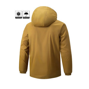 Service OEM Faible MOQ Veste de pluie décontractée pour homme à col montant à capuche Automne 100% polyester Veste en toile respirante - Product Image 6