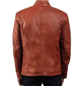 High Street 100% cuero Sherpa genuino Slim Fit Stand Collar chaqueta de invierno con viscos transpirables forro de satén cierre de cremallera - Product Image 5