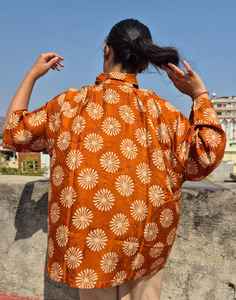 Chemisier long ample pour femme, style floral, pour fêtes, été, printemps, sexy, manches ballon, léger, simple, en Georgette, écologique - Product Image 4