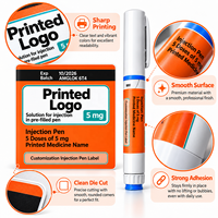 Étiquette autocollante personnalisée pour stylo injecteur, imperméable, pour stylo pharmaceutique, étiquettes d'emballage médical imprimées sur mesure, OEM