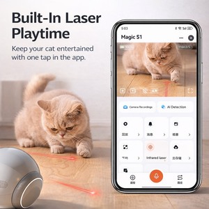 Cámara Inteligente para Mascotas con Juguete Láser para Perros y Gatos, Seguimiento Automático, Recargable, Movimiento en Toda la Casa, Monitoreo Remoto por Video - Product Image 3