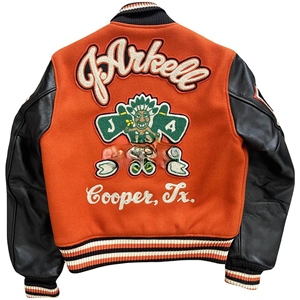 Streetwear High Quality Embroidery Varisty Jacket <b>Winter</b> <b>Fleece</b> Leather Bomber Letterman Varsity Jacket for Men Baseball College - Product Image 2