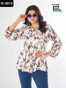 Dernières collections Kurtis courtes fantaisie décontractées et à porter au quotidien pour femmes avec grande taille disponible au prix le plus bas et haut de meilleure qualité - Product Image 2