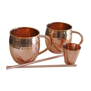 Moscow Mule Tazas de cobre martillado Mango de latón - Product Image 3