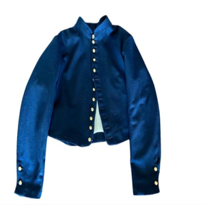 Blue Men Wool <b>Quilted</b> Jacket Stand Collar <b>Single</b> Breasted Embossed American Reproduction Schuylkill Arsenal Shell Jackets - Product Image 1
