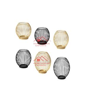 Bougie en métal avec base en bois pour la décoration intérieure Lot de 3 finis noirs faits à la main - Product Image 5