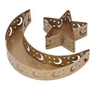 Luna estrella Acero inoxidable Eid servir vajilla decoración bandejas únicas Eid Mubarak decoraciones de fiesta Ramadán bandeja de comida - Product Image 1