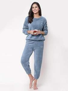 Winter Women's Solid Color extra Thick and <b>Fleece</b> Warm <b>Nightdress</b> Pullover Housewear - Product Image 2