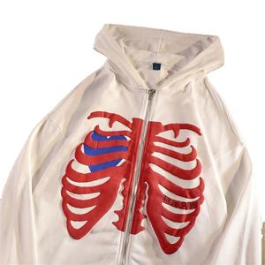 เสื้อฮู้ดลายโครงกระดูก Y2k สำหรับผู้ชายเสื้อฮู้ดโอเวอร์ไซส์ผ้าคอตตอนระบายอากาศ - Product Image 2