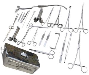 Instruments de chirurgie mineure, ensemble de 41 pièces |   Kit d'Instruments Chirurgicaux Généraux |   Instruments réutilisables en acier inoxydable pour hôpital et clinique - Product Image 1