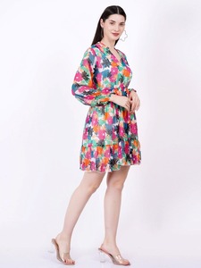 ชุดเดรสผ้าฝ้ายอินเดียทำมือ สไตล์โบฮีเมียน ชายกระโปรงบาน ทันสมัย ลำลอง มินิเดรส ผ้าฝ้าย 100% ของขวัญส่วนตัว เสื้อผ้าฤดูร้อน ผ้าธรรมชาติ - Product Image 2