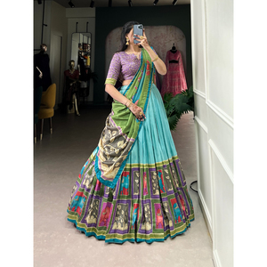 FashionHarbour taux de gros Tussar soie Bollywood Style Lehenga Choli avec Dupatta vêtements d'hiver traditionnels pour les fêtes - Product Image 1