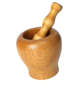 Mortero y Maja de madera Logotipo personalizado Utensilios de cocina Precio barato Tamaños personalizados Gran oferta Mortero y Maja de madera maciza - Product Image 5
