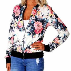 Chaqueta Bomber Vintage para mujer superventas, Color sólido de alta calidad para mujer con decoración de patrón bordado - Product Image 6