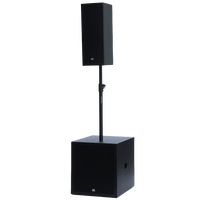 Sistema de Audio DBK, Altavoz de Columna de 8 Pulgadas, 400W RMS, Subwoofer Activo, Sistema PA Portátil de Madera Mediana