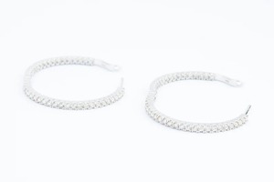 Fully White Moissanite Diamond Sterling Silver Hoop <b>Earrings</b> Excellent Cut Beautiful <b>Earrings</b> Customized <b>Earrings</b> Gift for Women - Product Image 3