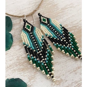 Pendientes de moda, pendientes de cuentas de semillas de cristal para mujer, borla larga, estilo bohemio, joyería con borlas para boda y Aniversario - Product Image 5