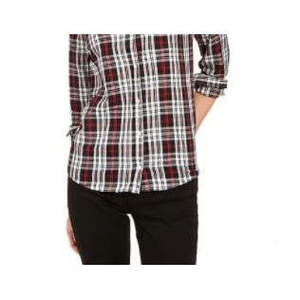 Camicia Casual da Donna Charter Club in Cotone a Quadri Nera Taglia S-Unica XL XXL con Ricamo e Decorazione in Pizzo Mezza Manica - Product Image 3