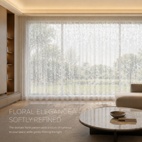 Rideaux Voilages Luxueux en Polyester Floqué Style Français, Filtrant la Lumière, pour Salon et Hôtel - Grande Vente