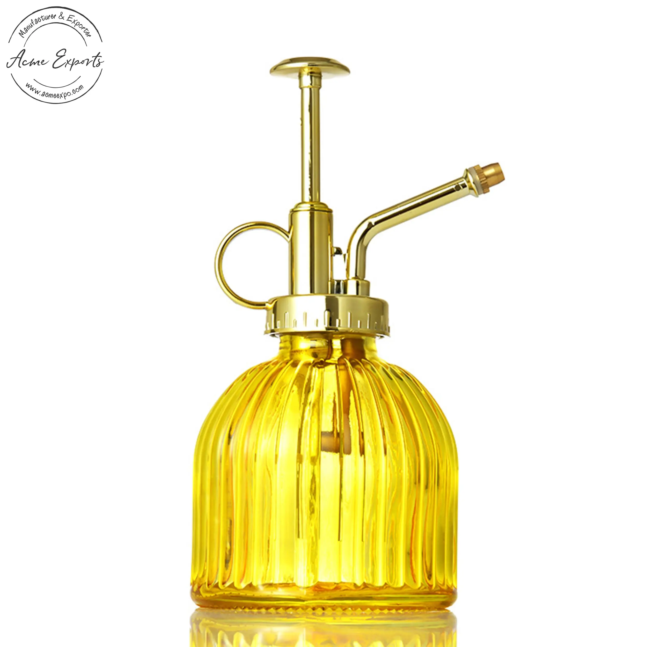 Nouveau grand brumisateur d'eau en verre jaune de qualité supérieure avec buse en laiton utilisé pour les plantes succulentes arrosage outil de jardinage intérieur.