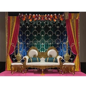 Estilo moderno, increíble Mehndi Sangeet, vela de escenario, decoración de pared, boda asiática, decoración de pared trasera, acento candado para escenario de matrimonio - Product Image 1