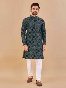 Nouvelle tendance de l'habillage de l'élégance Belle robe Kurta pyjama en coton doux de qualité supérieure avec impression en feuille travail exportateur et fournisseur indiens - Product Image 3