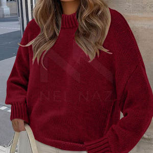 2024 OEM logotipo personalizado suéter de talla grande sudaderas para correr cuello redondo suéter de punto liso transpirable para unisex - Product Image 3