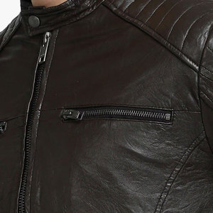 Blouson en cuir vintage à capuche personnalisé au design unique, col montant, prix avantageux, meilleure qualité pour hommes - Product Image 6
