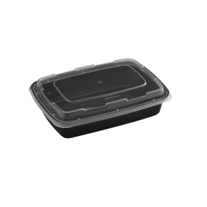 Conteneur rectangulaire micro-ondable ProTakeOut de 32 oz avec couvercle PTORC32, 150 ensembles (50/6) - Product Image 1