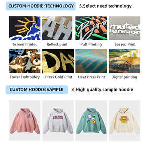 Sweat à capuche personnalisé unisexe de haute qualité Texte imprimé personnalisé Vêtements de travail solides Top Hiver Cadeau Techniques teintées en couleur unie Vente en gros - Product Image 4